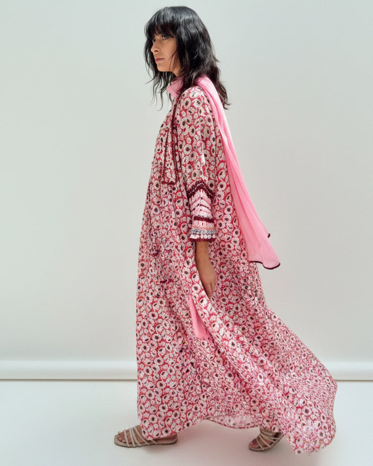 S153 DAISY2 PINK ABAYA SET - JAMELOO - MIRA Y MANO