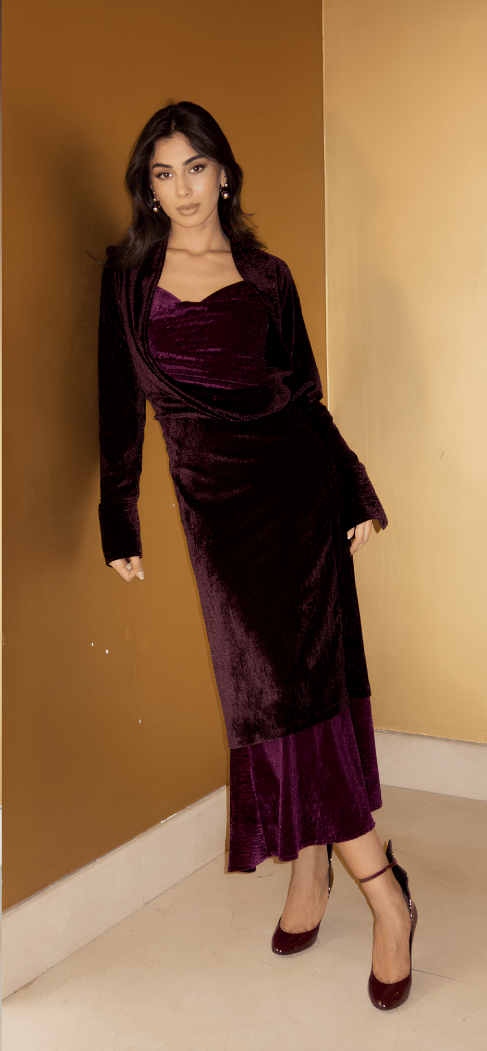 SIENNA MAROON DRESS - KAI - MIRA Y MANO