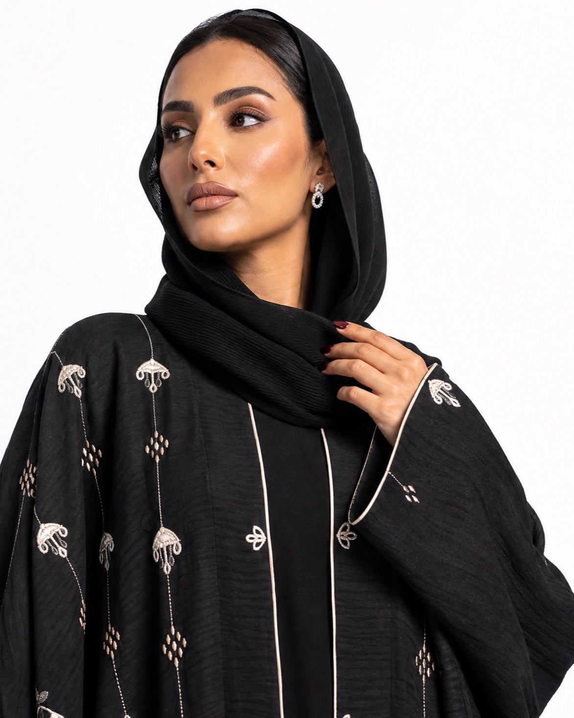M0870 – Black Linen Abaya - KERTA COLLECTION - MIRA Y MANO