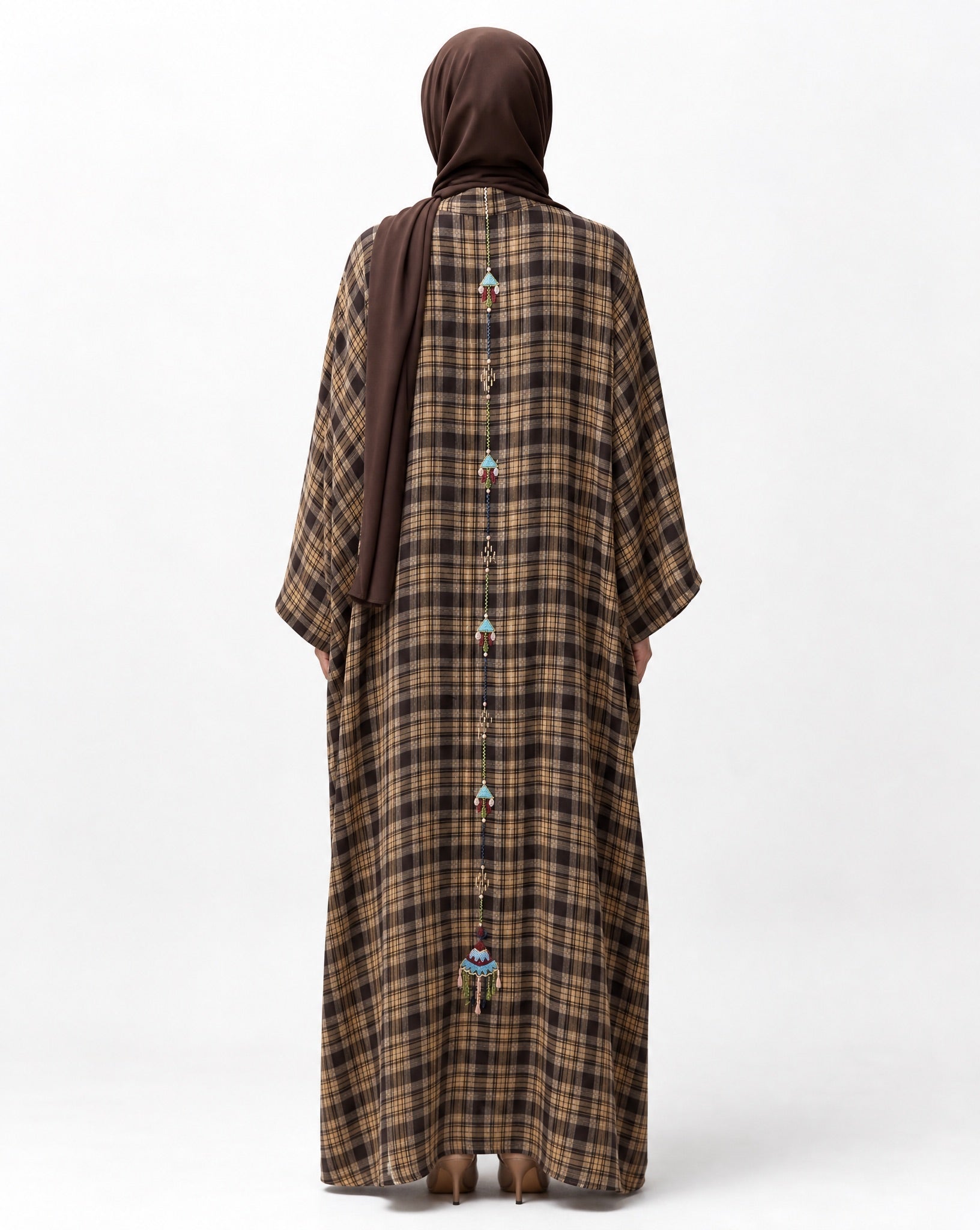 M0877-1 – Brown Georgette Abaya - KERTA COLLECTION - MIRA Y MANO