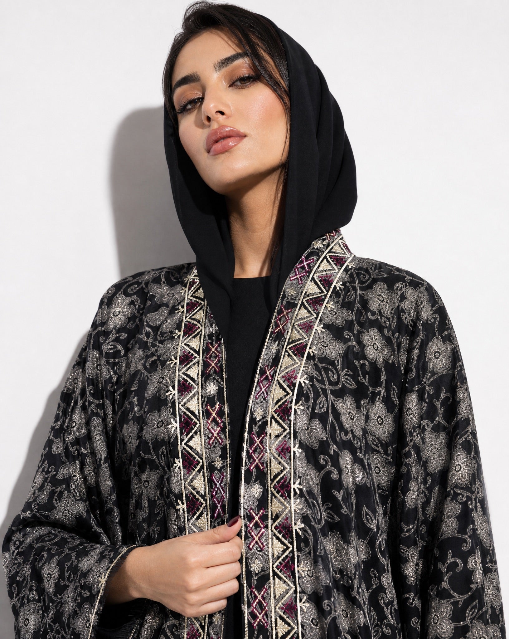 M0887 – Black Cotton Abaya - KERTA COLLECTION - MIRA Y MANO
