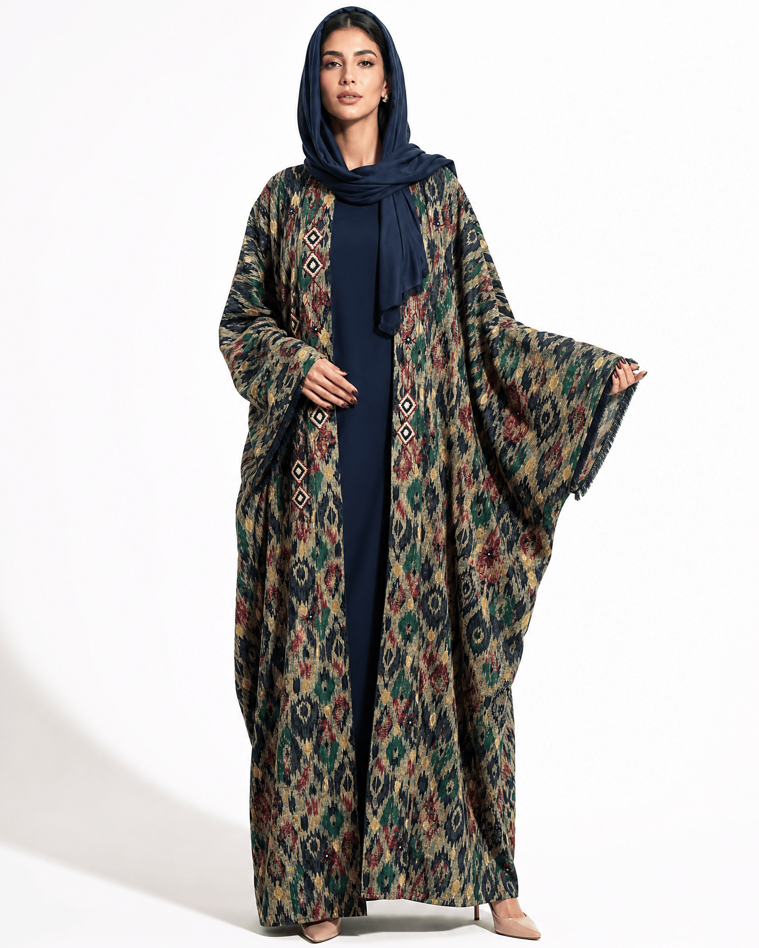 M0890 – Blue Cotton Abaya - KERTA COLLECTION - MIRA Y MANO