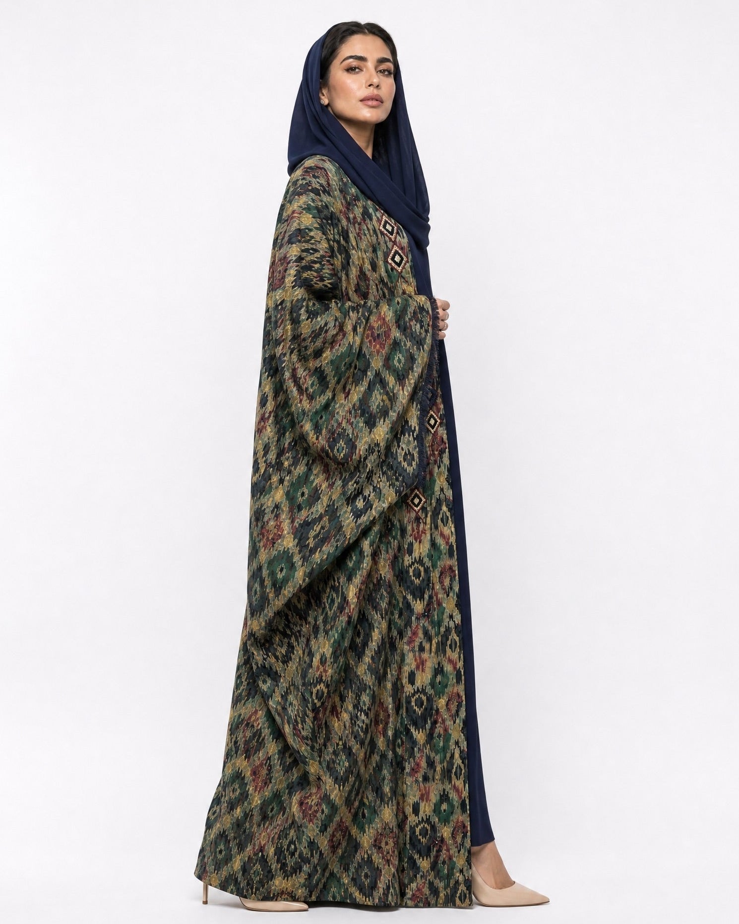 M0890 – Blue Cotton Abaya - KERTA COLLECTION - MIRA Y MANO