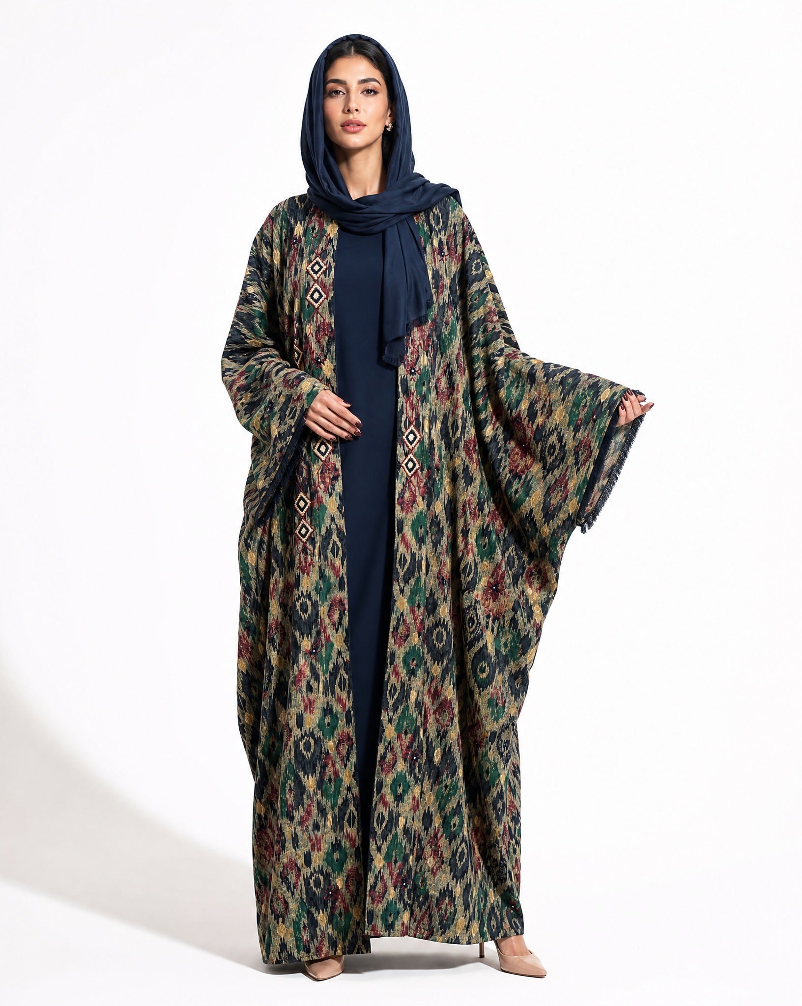 M0890 – Blue Cotton Abaya - KERTA COLLECTION - MIRA Y MANO