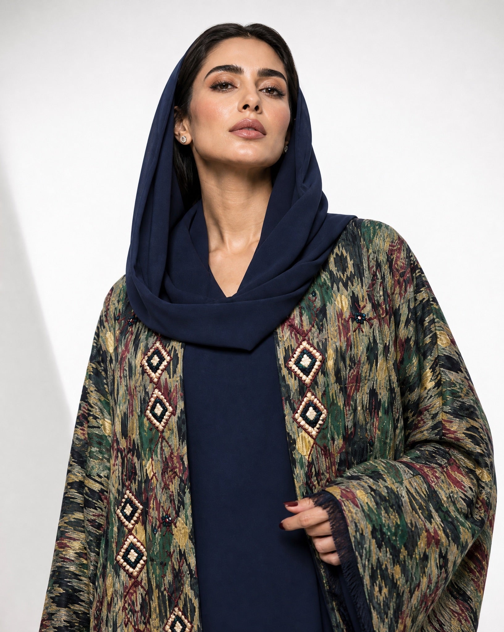 M0890 – Blue Cotton Abaya - KERTA COLLECTION - MIRA Y MANO