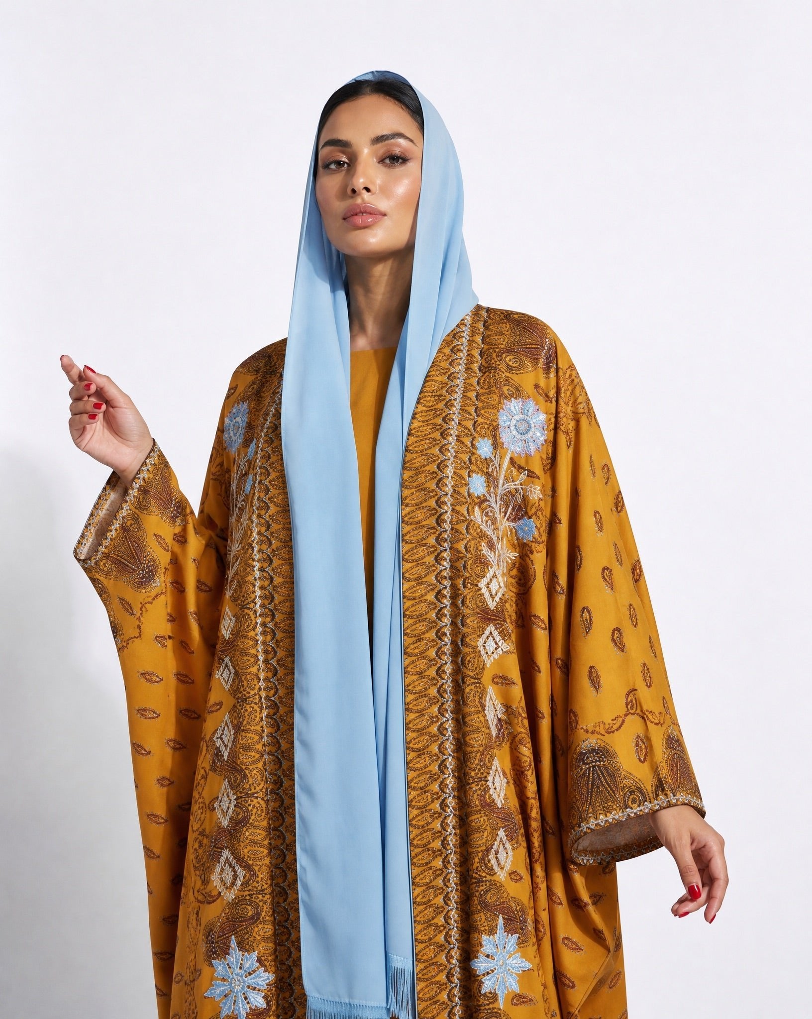 M0895 - Mustard Cotton Abaya - KERTA COLLECTION - MIRA Y MANO
