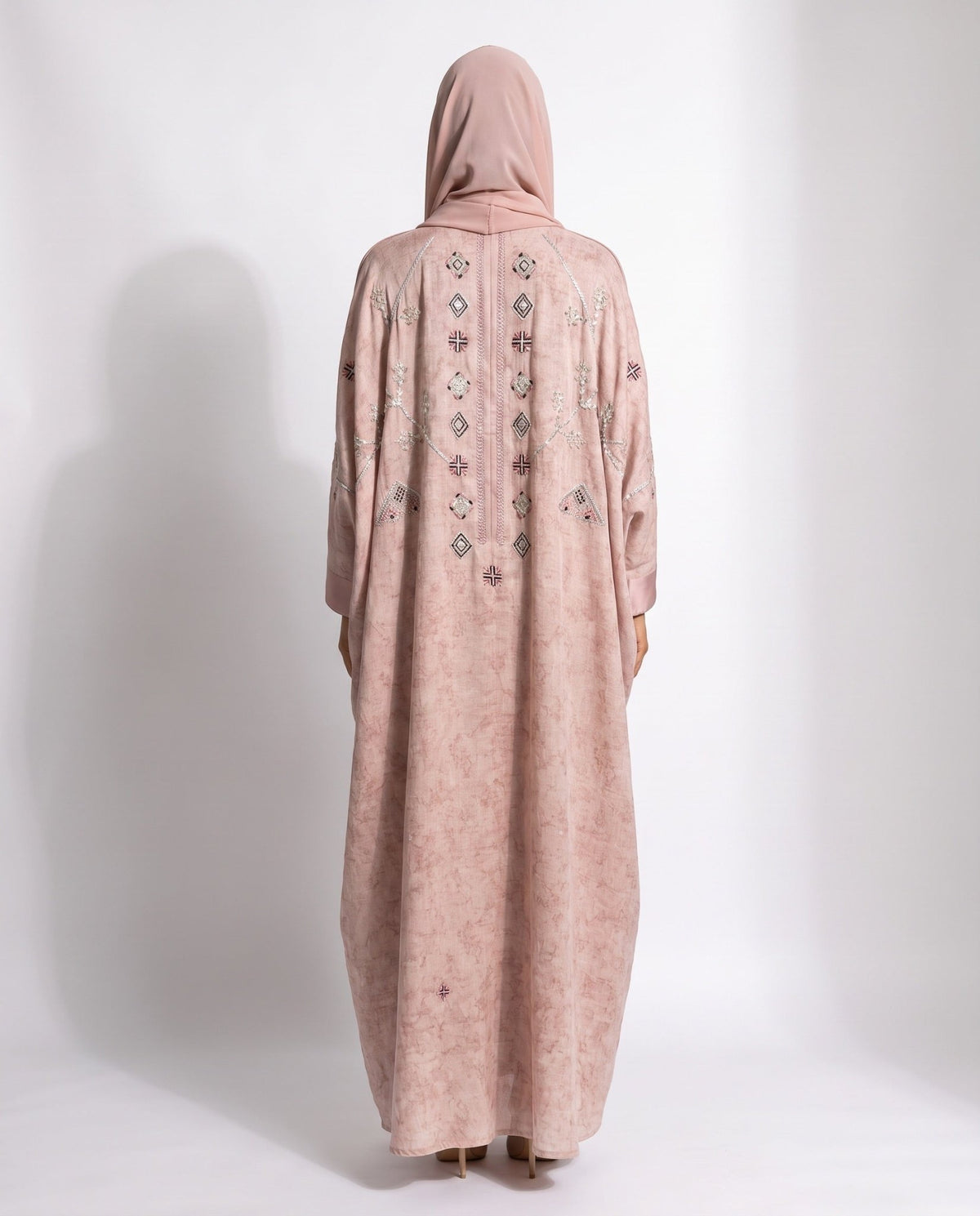 M0905 - Light Pink Linen Abaya - KERTA COLLECTION - MIRA Y MANO