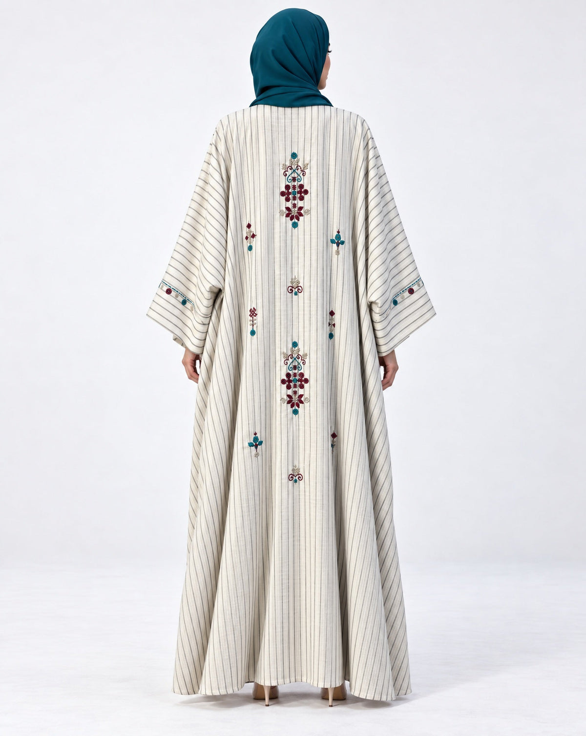 M0918 - Beige Linen Abaya - MIRA Y MANO
