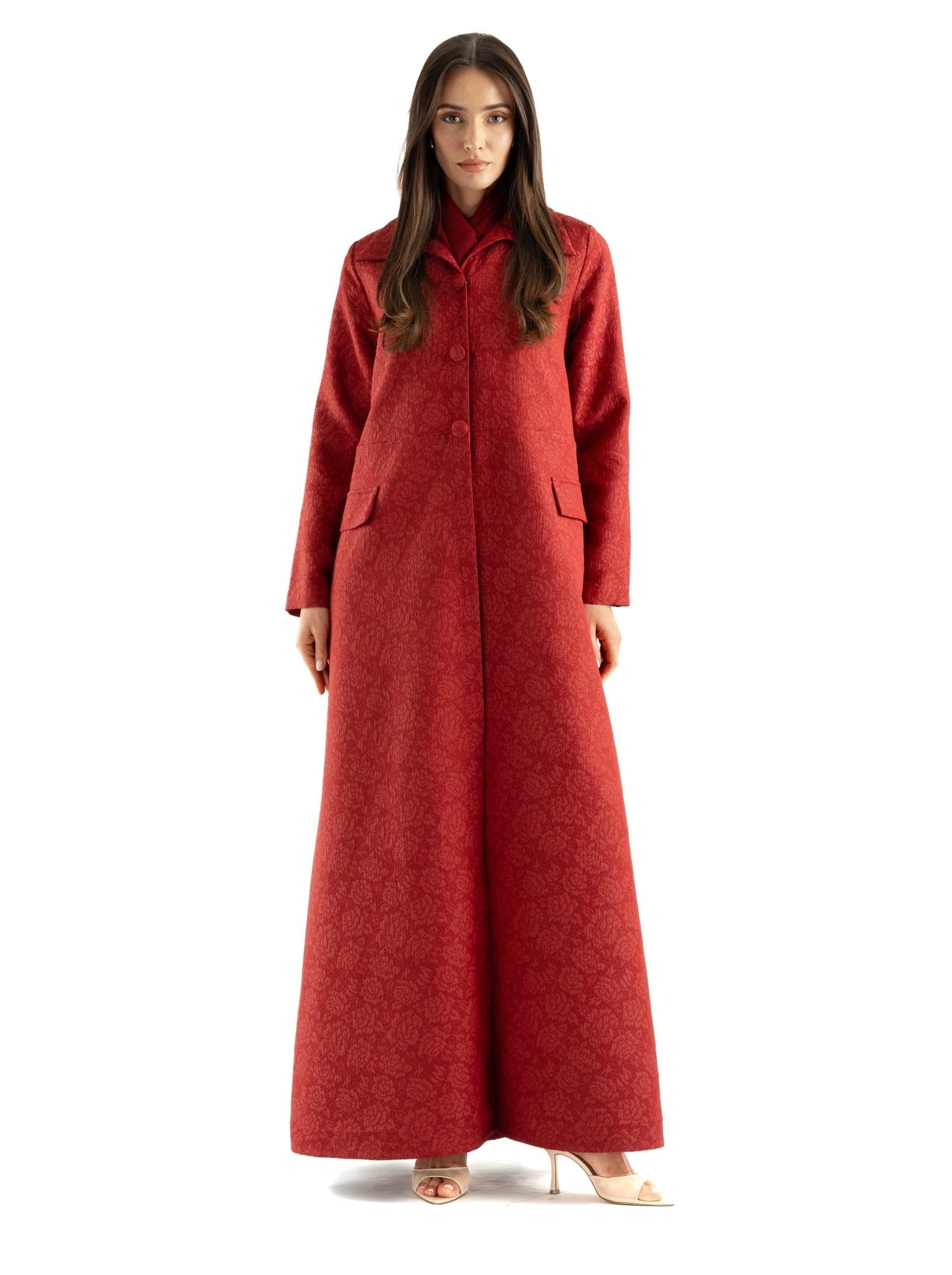 GIA RED LAVA ABAYA - KHAM - MIRA Y MANO