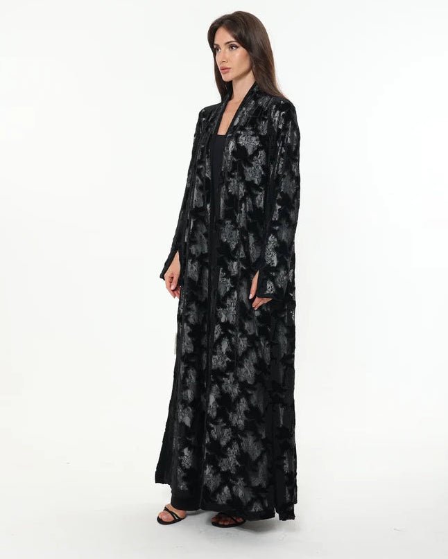 S 093 - Black Velvet Abaya - MIRA Y MANO