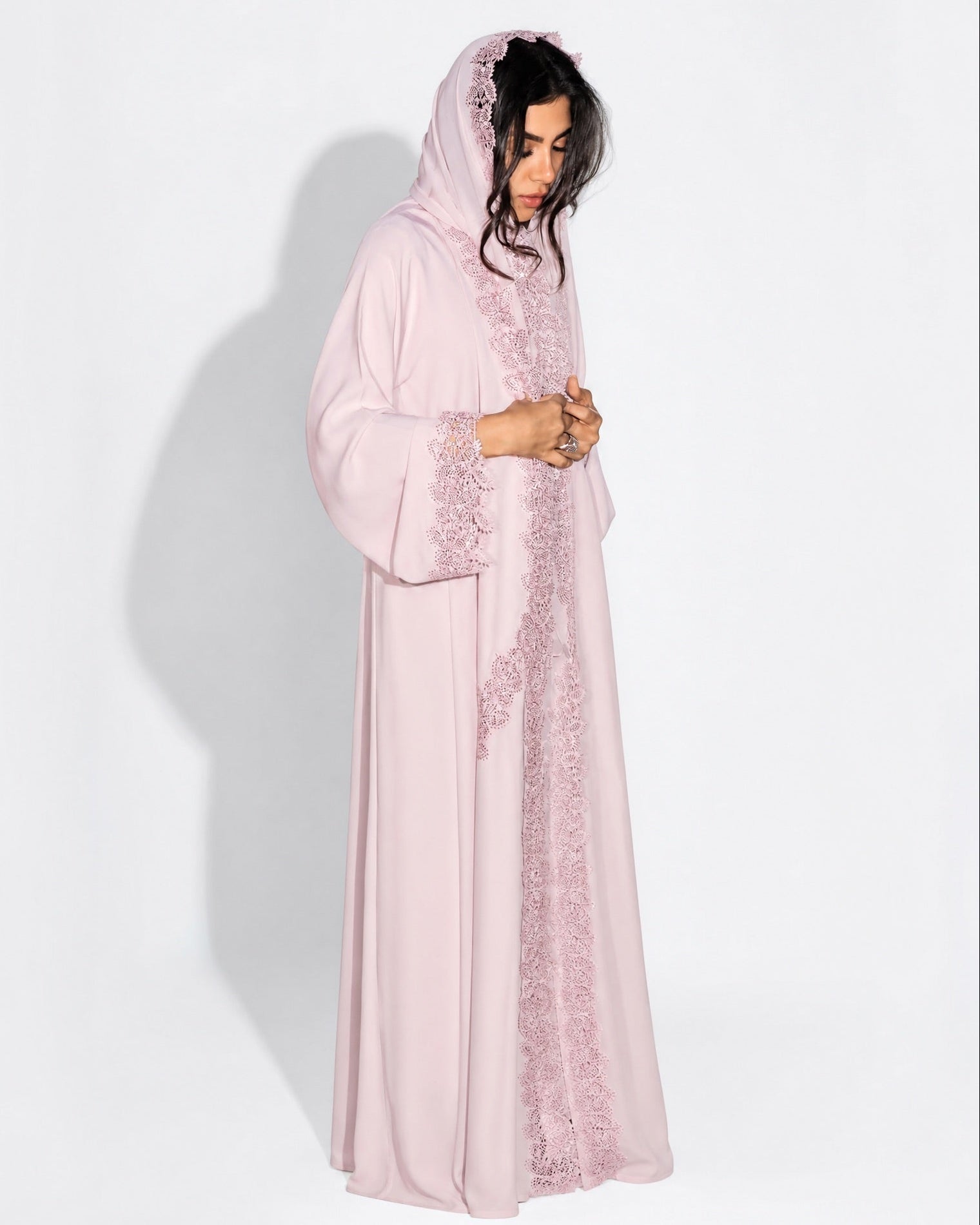 BUTTERFLY PINK ABAYA SET - LARA FASHION - MIRA Y MANO