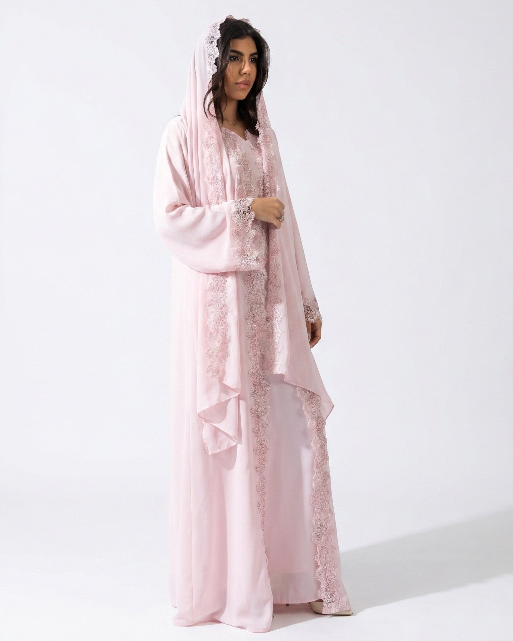 BUTTERFLY PINK ABAYA SET - LARA FASHION - MIRA Y MANO