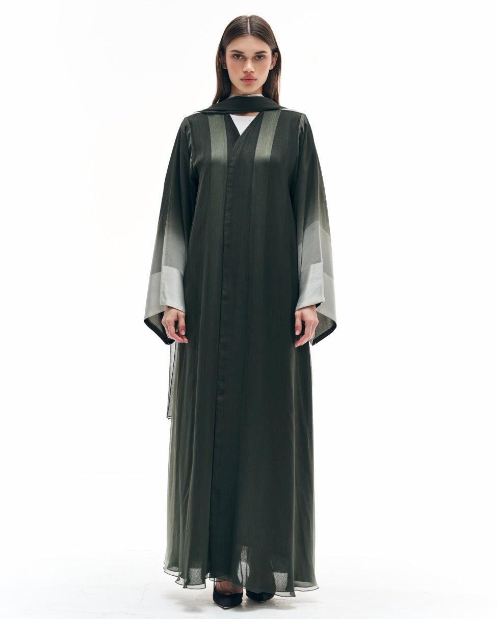 OLIVE GREEN ABAYA - LARA FASHION - MIRA Y MANO