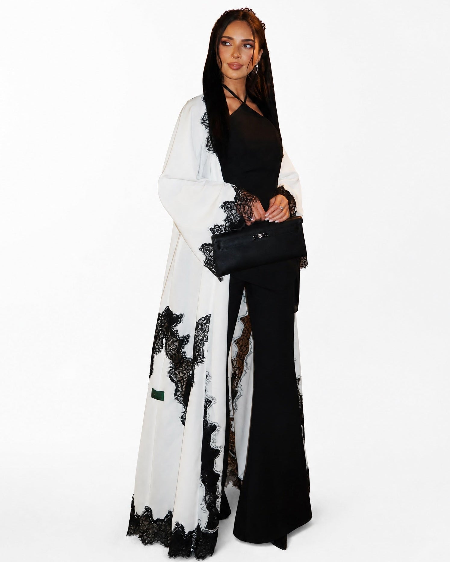 The Fatma – White Crepe Abaya - LARA FASHION - MIRA Y MANO