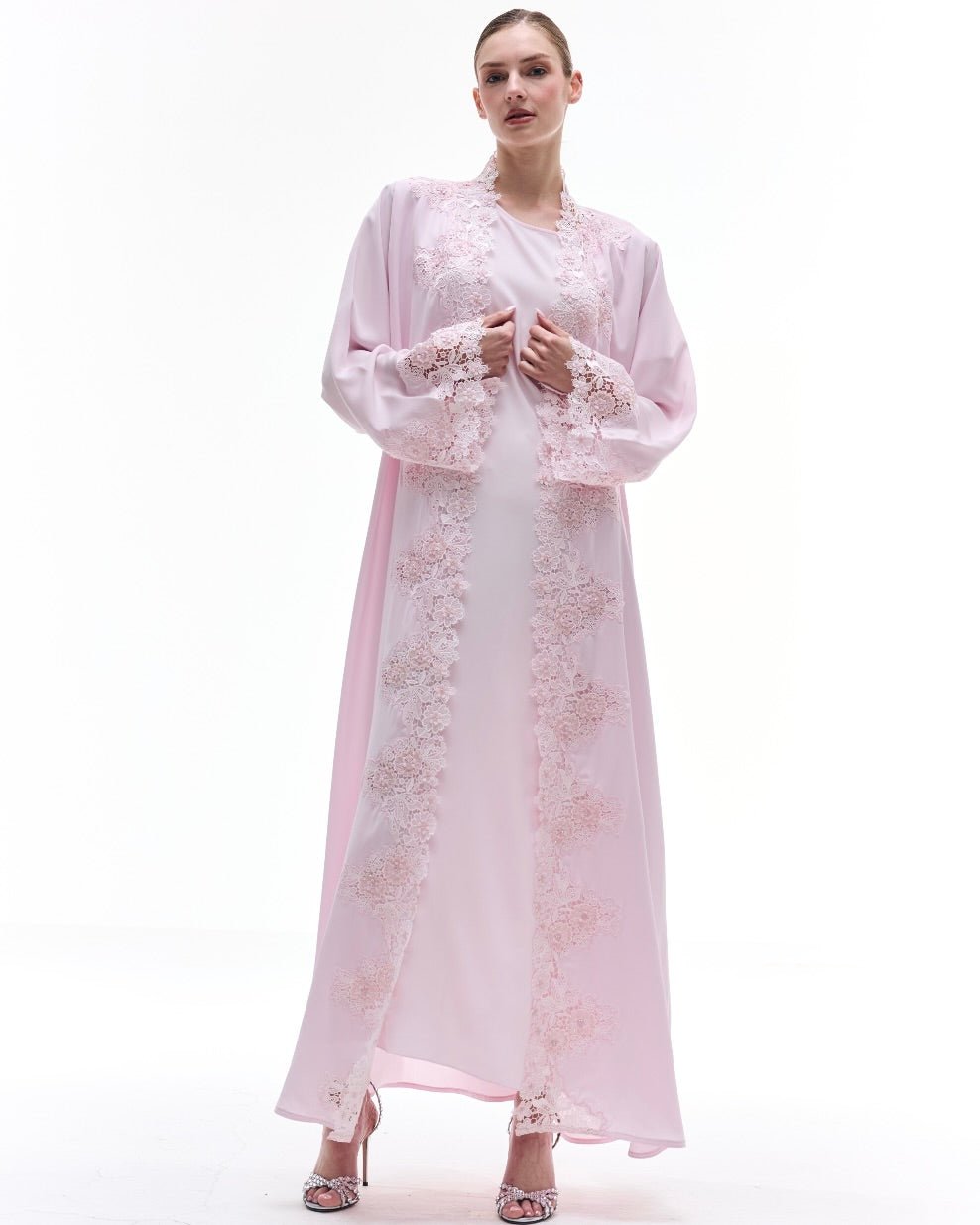 THE FLOWERY PINK ABAYA - LARA FASHION - MIRA Y MANO