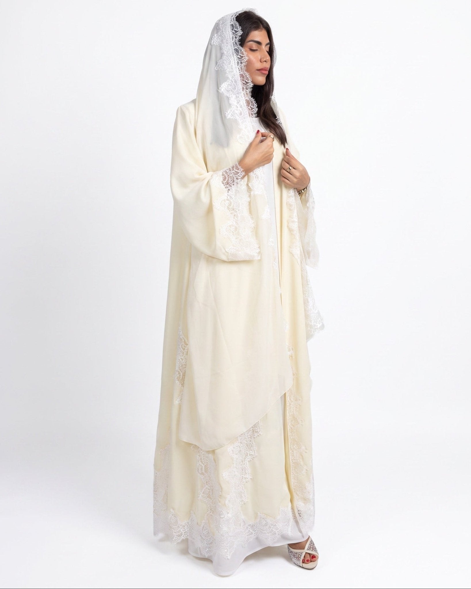 YELLOW DANTELLE – Yellow Crepe Abaya - LARA FASHION - MIRA Y MANO