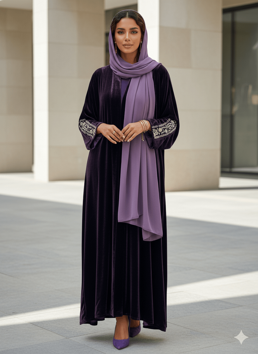 LOOK4 - PR ABAYA VELVET - LAYERS - ALI - MIRA Y MANO