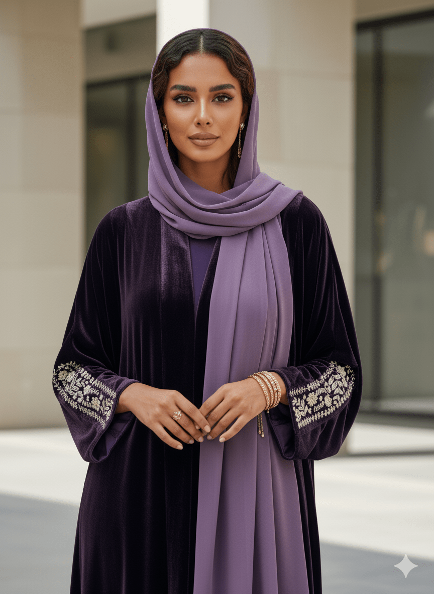 LOOK4 - PR ABAYA VELVET - LAYERS - ALI - MIRA Y MANO