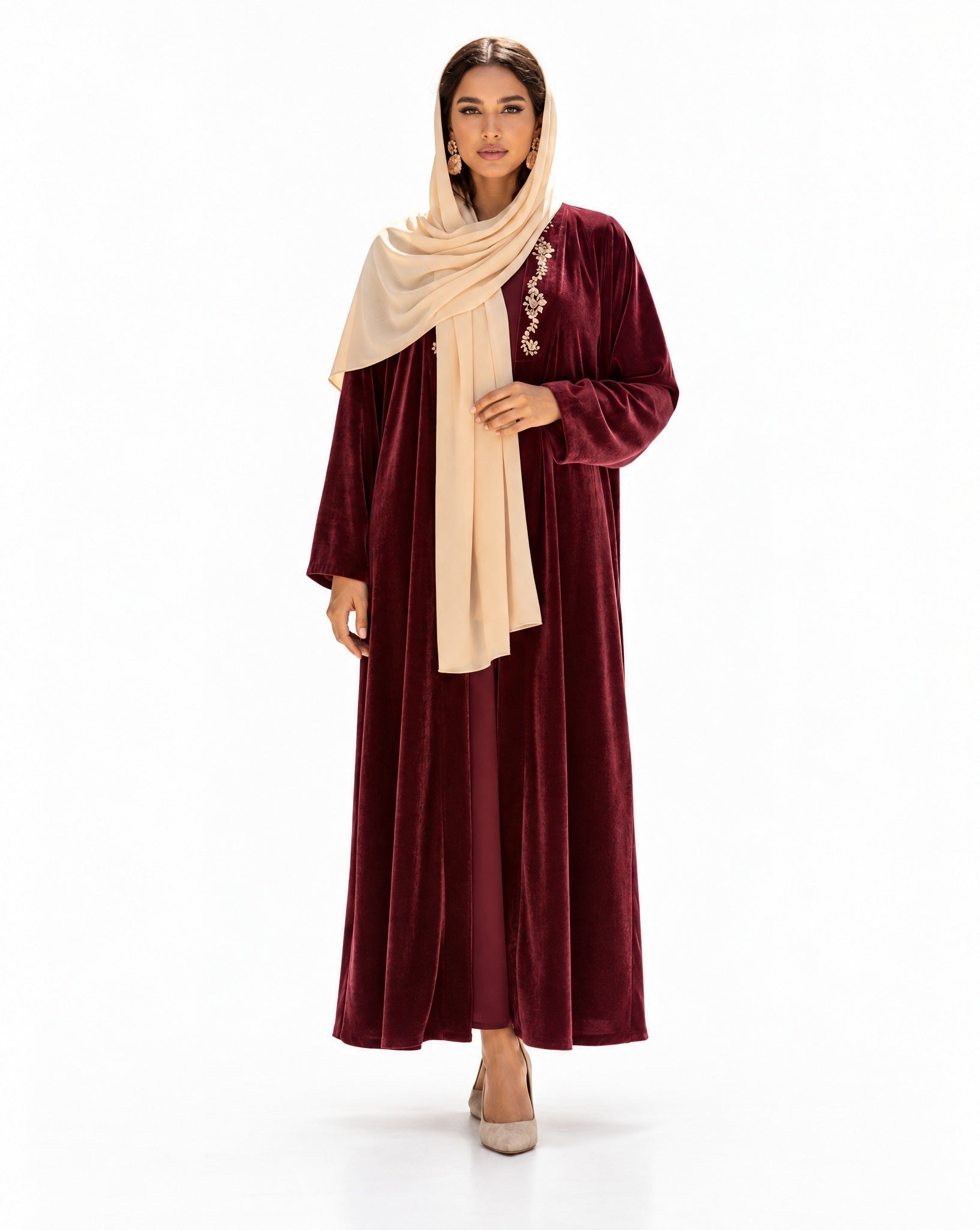 LOOK8-RD ABAYA VELVET - LAYERS-ALI - MIRA Y MANO