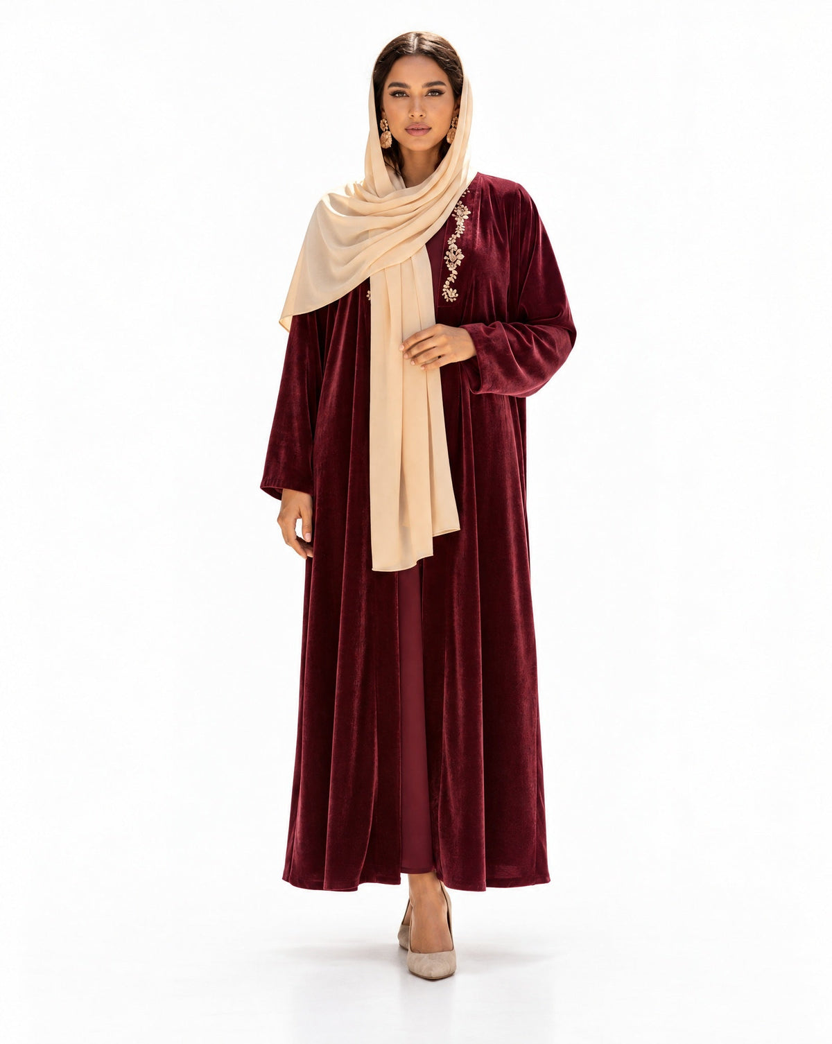 LOOK8-RD ABAYA VELVET - LAYERS-ALI - MIRA Y MANO