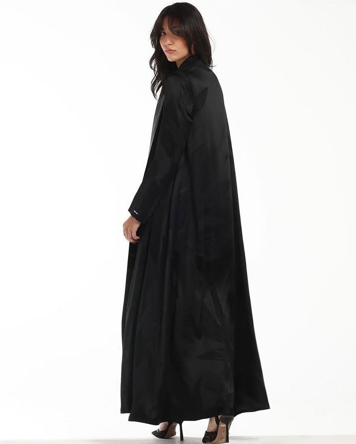 BLACK ITALIAN SILK ABAYA - LEGACY - MIRA Y MANO