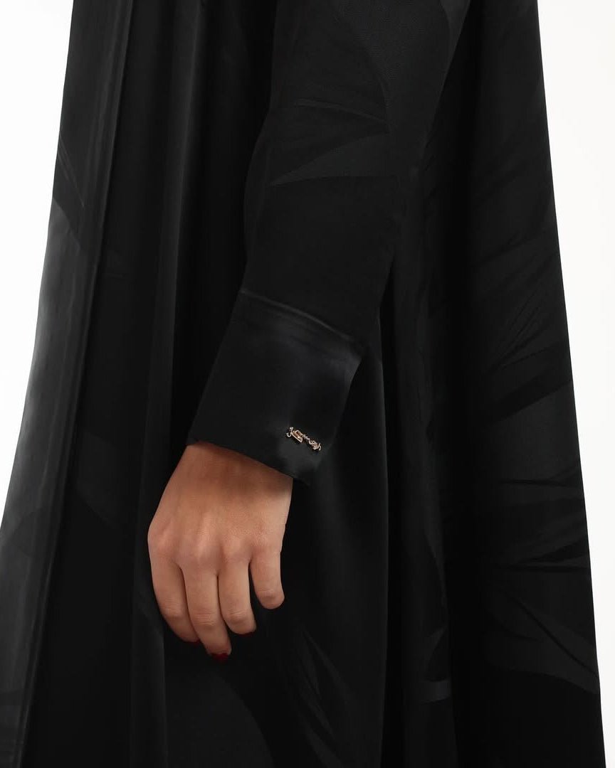 BLACK ITALIAN SILK ABAYA - LEGACY - MIRA Y MANO