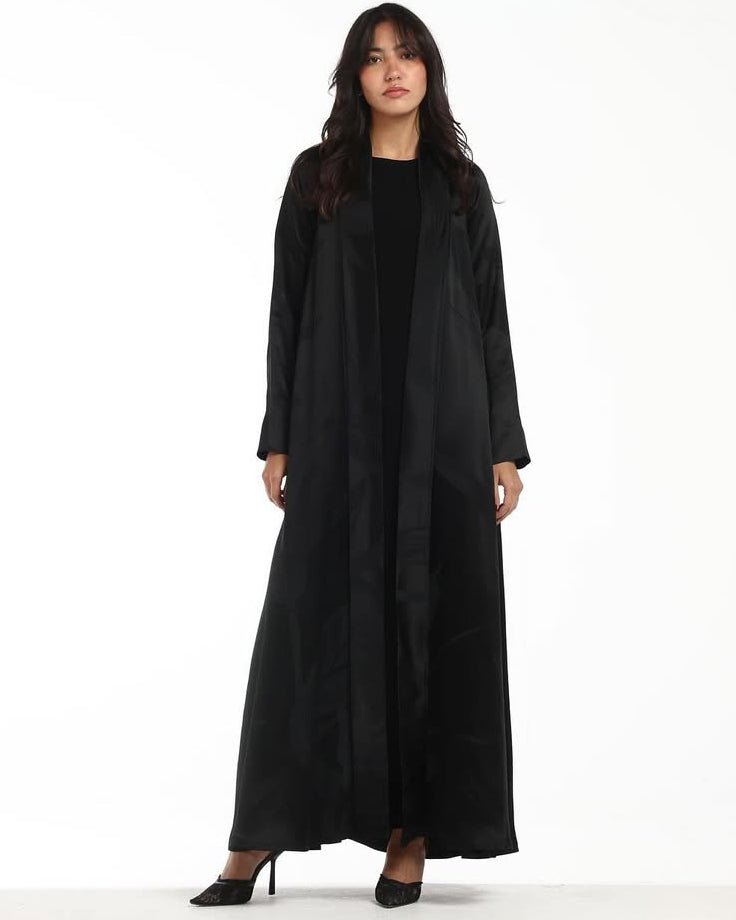 BLACK ITALIAN SILK ABAYA - LEGACY - MIRA Y MANO