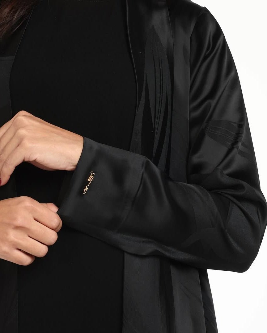 BLACK ITALIAN SILK ABAYA - LEGACY - MIRA Y MANO