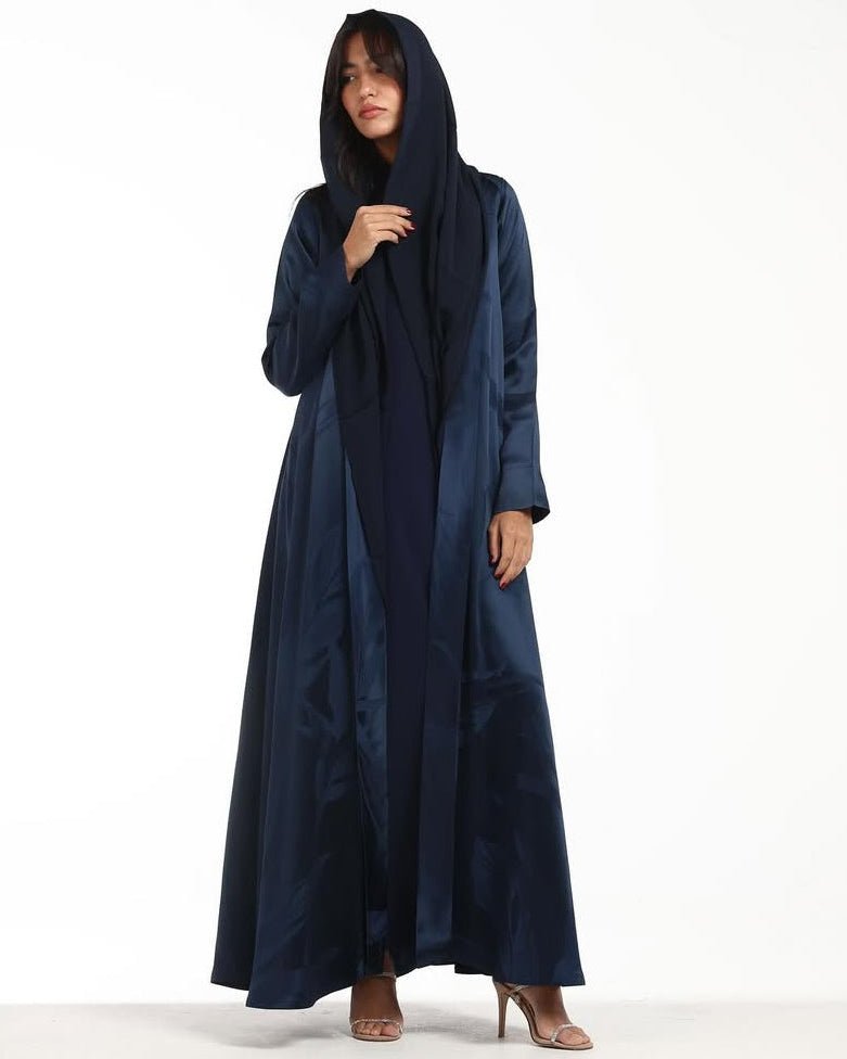 NAVY ITALIAN SILK ABAYA - LEGACY - MIRA Y MANO