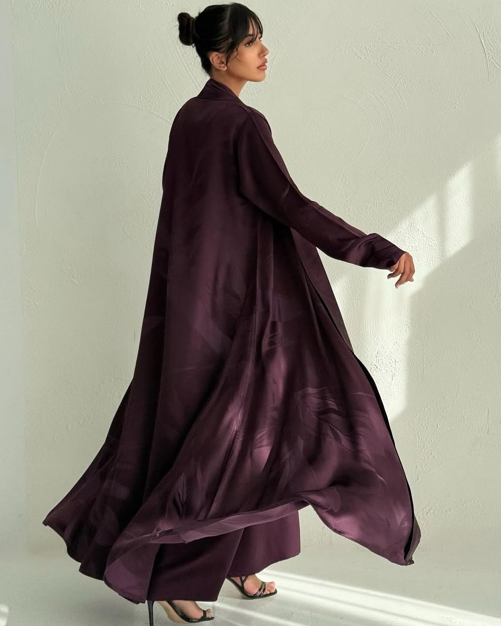 PURPLE ITALIAN SILK ABAYA SET - LEGACY - MIRA Y MANO