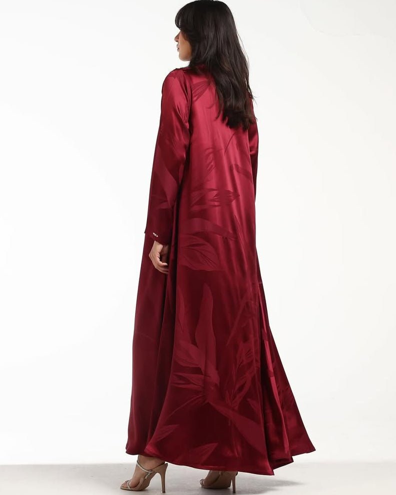 RED ITALIAN SILK ABAYA SET - LEGACY - MIRA Y MANO