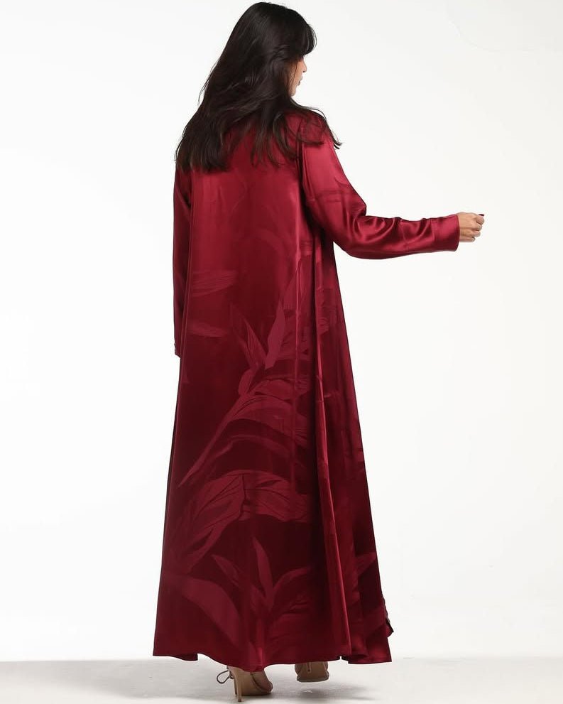 RED ITALIAN SILK ABAYA SET - LEGACY - MIRA Y MANO
