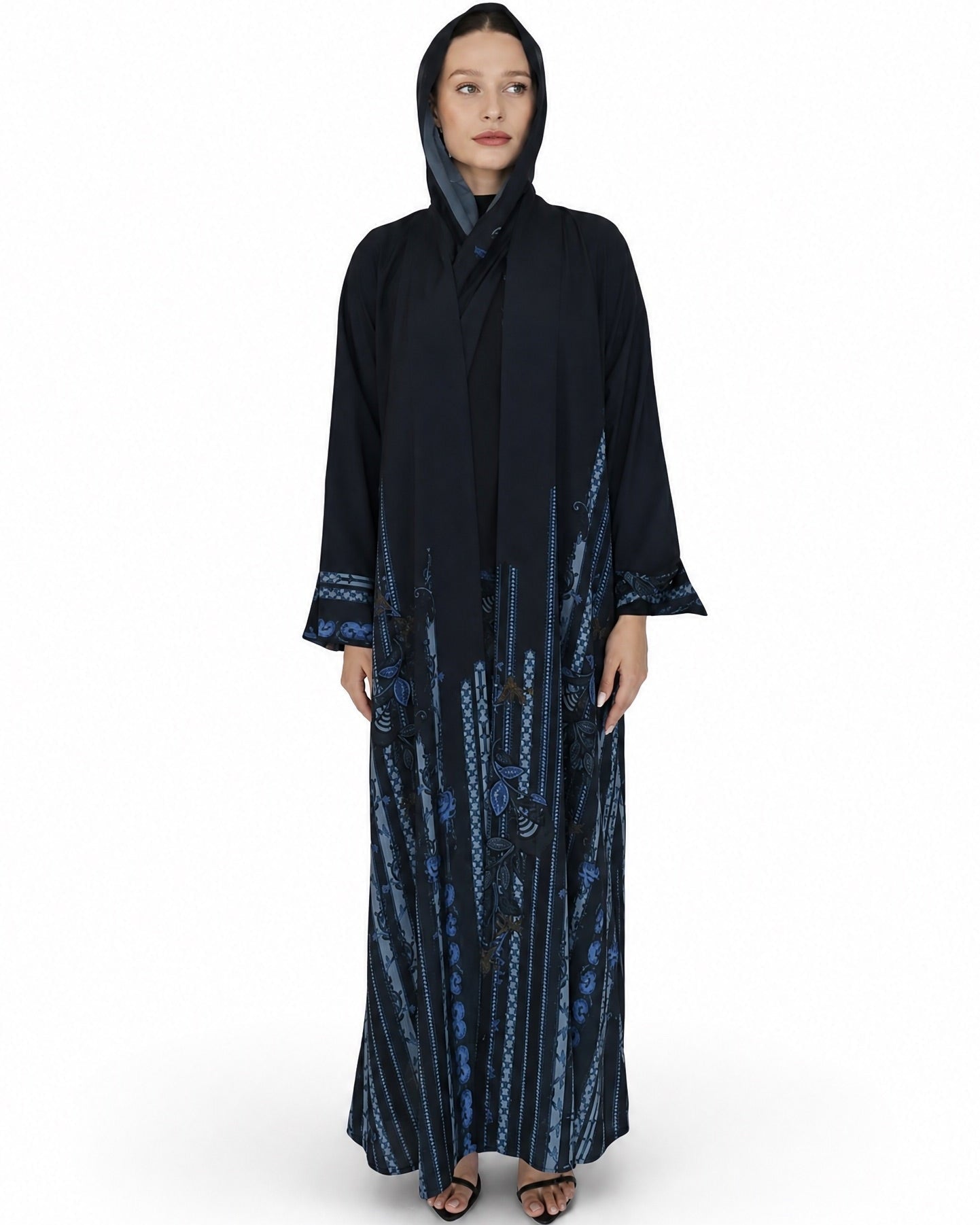 THE U - Royal Blue Crepe Abaya - LOVAH - MIRA Y MANO