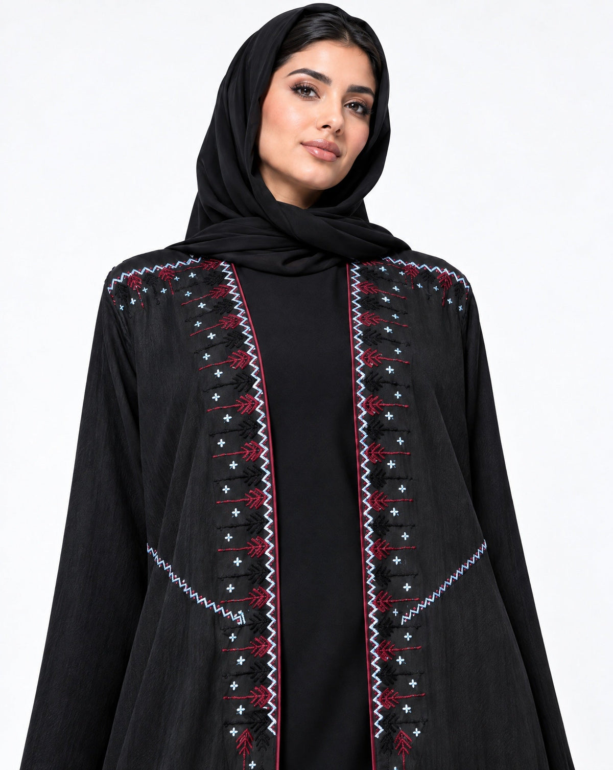 105-Black Washed Silk Abaya - LULU LINE - MIRA Y MANO