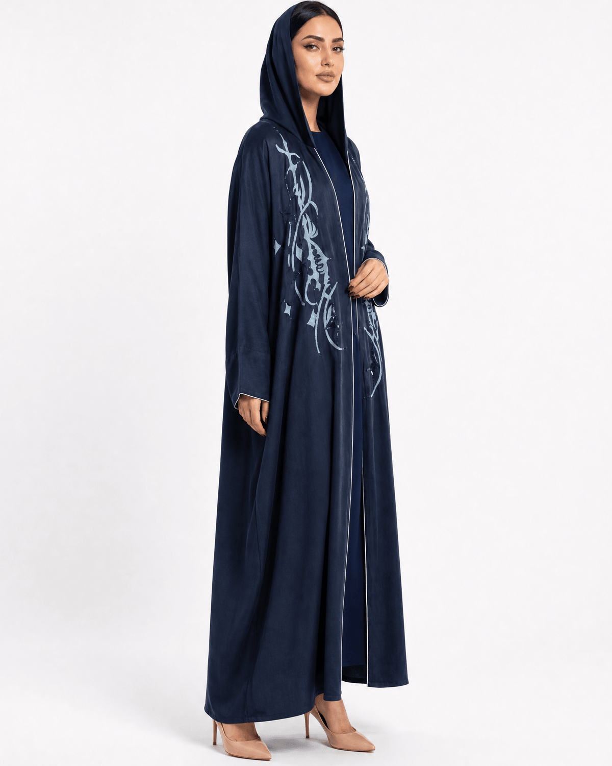 1111086 – Navy Washed Silk Abaya – Product image 4