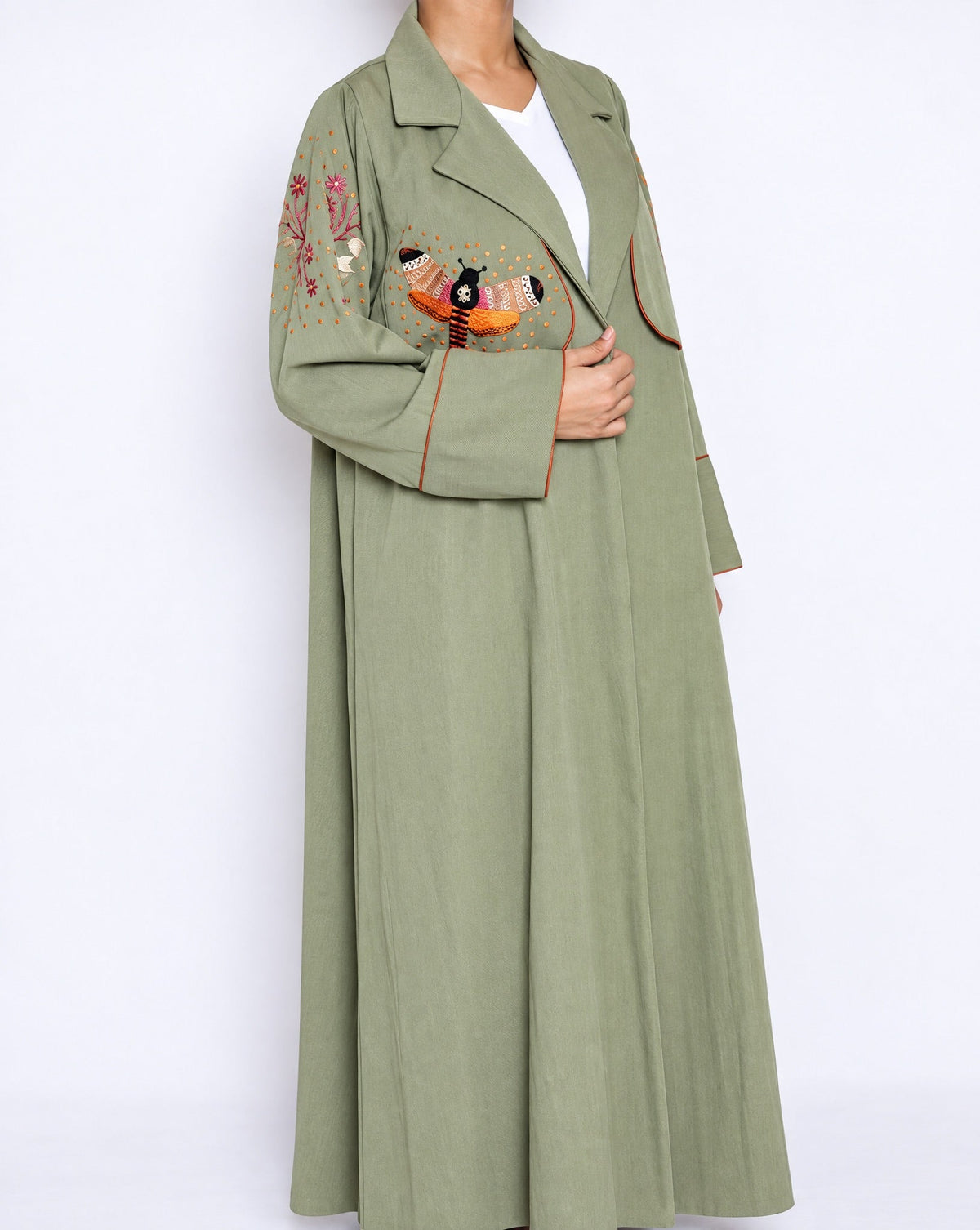 THE BUTTERFLY OLIVE ABAYA - LUMAN ABAYAS - MIRA Y MANO