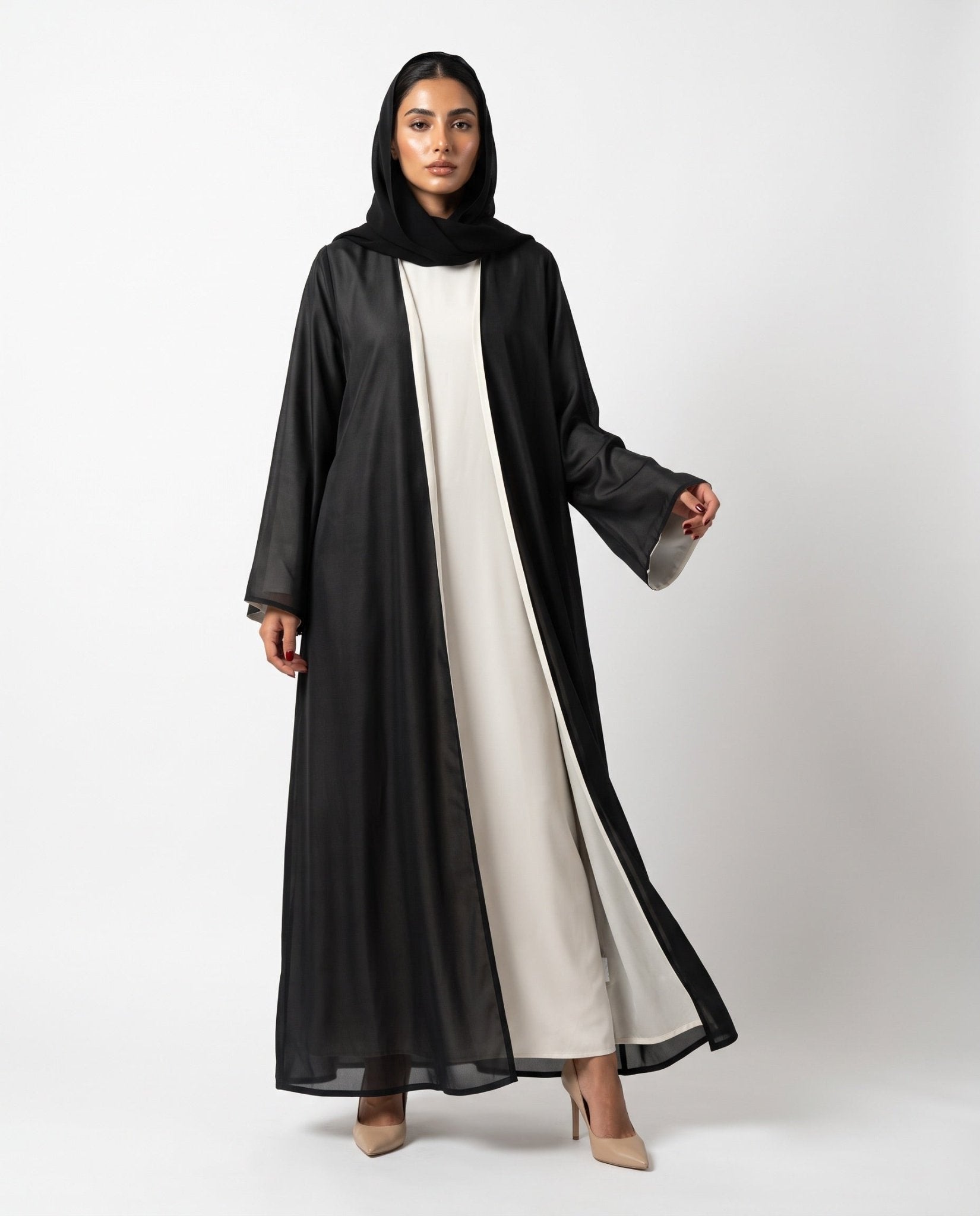 The Double Face – Black Abaya - LUMAN ABAYAS - MIRA Y MANO