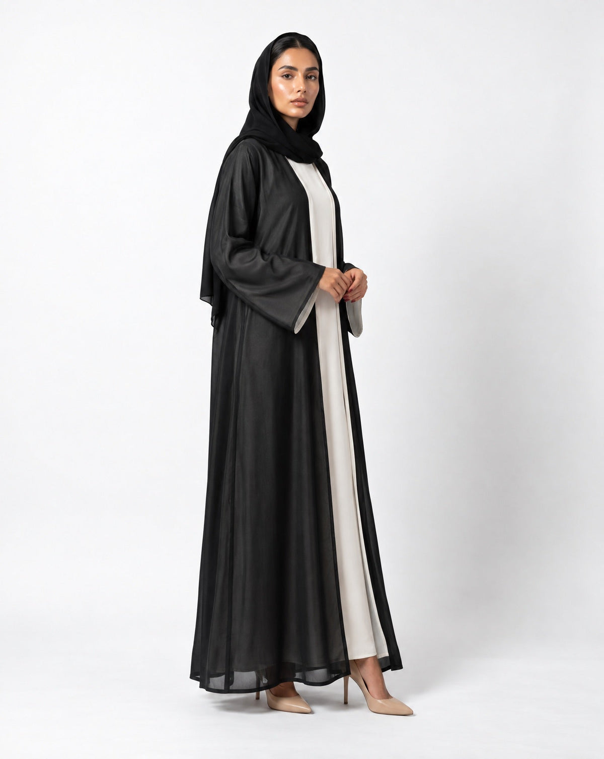 The Double Face – Black Abaya - LUMAN ABAYAS - MIRA Y MANO