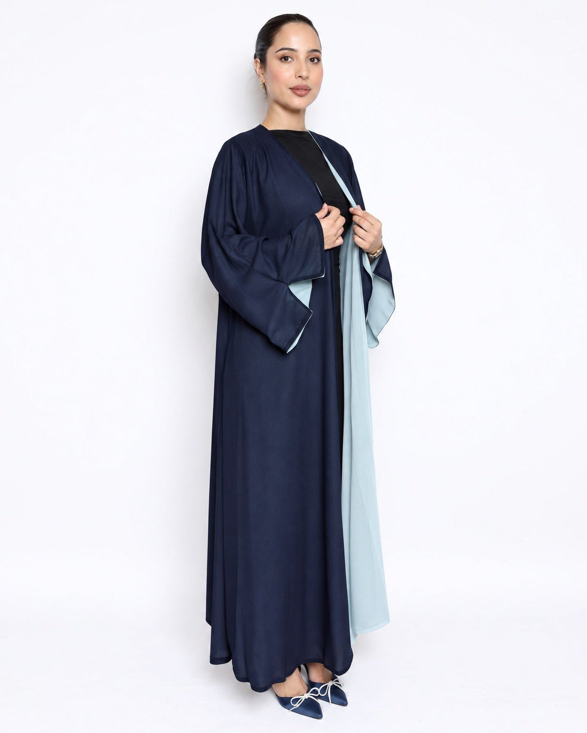 THE DOUBLE FACE NAVY ABAYA - LUMAN ABAYAS - MIRA Y MANO