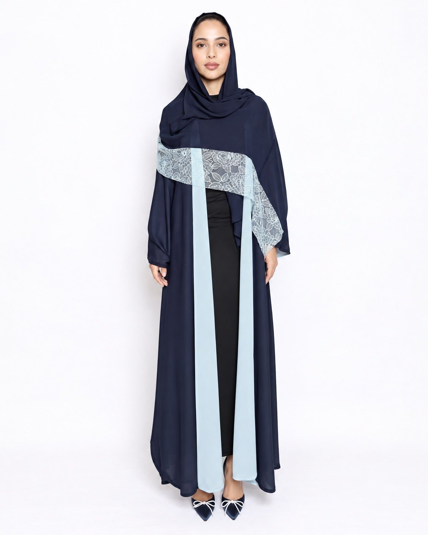 THE DOUBLE FACE NAVY ABAYA - LUMAN ABAYAS - MIRA Y MANO