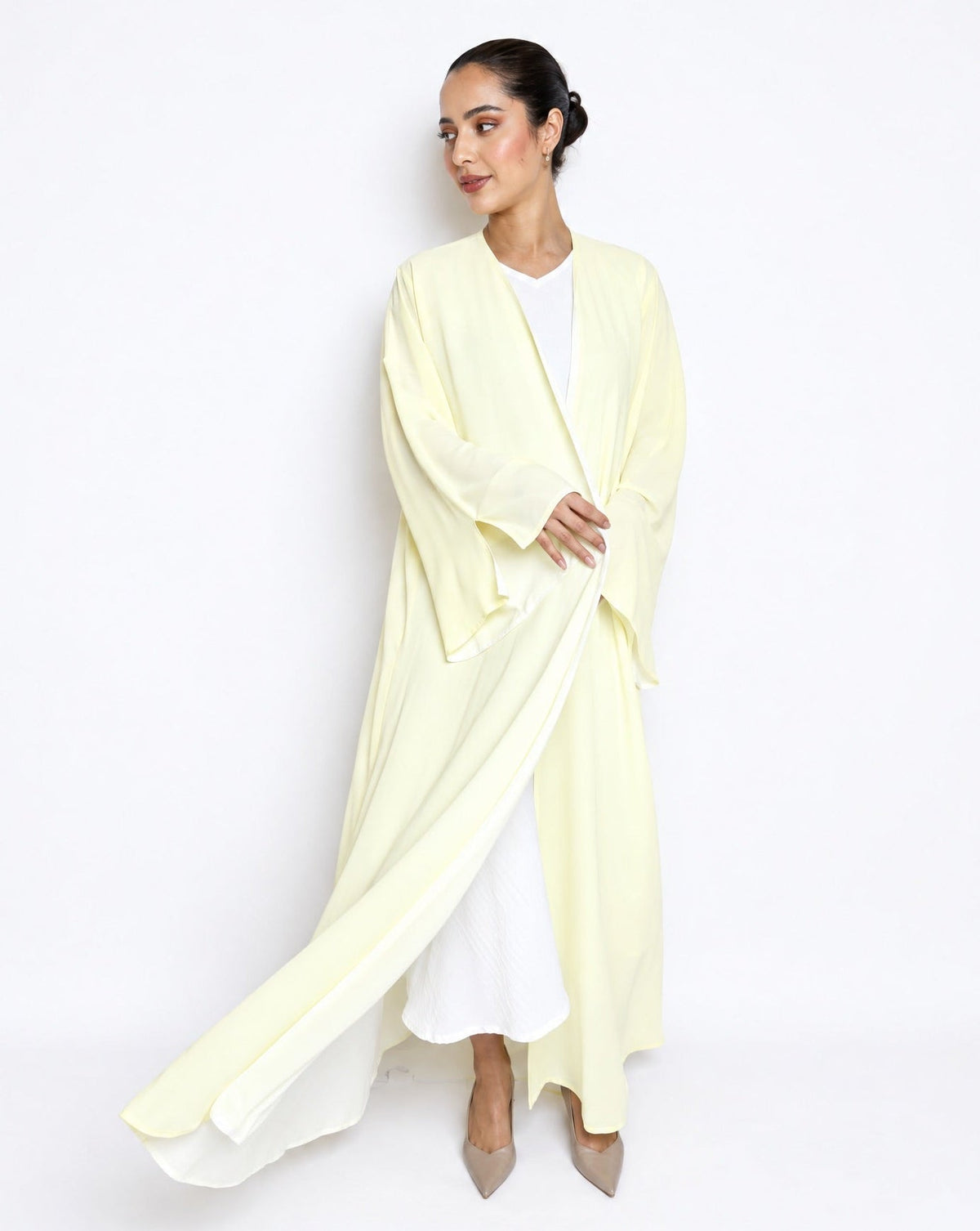 THE DOUBLE FACE YELLOW ABAYA - LUMAN ABAYAS - MIRA Y MANO