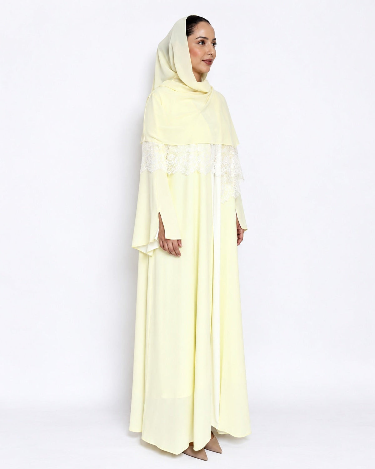 THE DOUBLE FACE YELLOW ABAYA - LUMAN ABAYAS - MIRA Y MANO