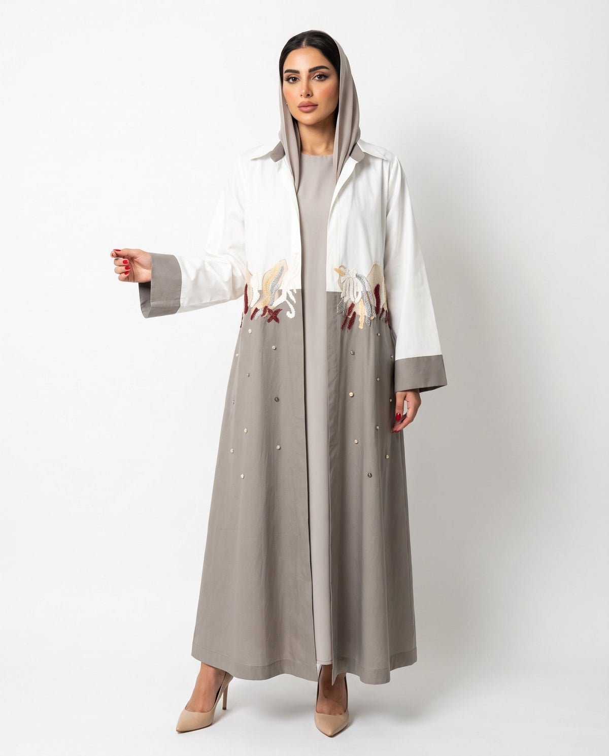 The Shirt – Light Gray Abaya - LUMAN ABAYAS - MIRA Y MANO
