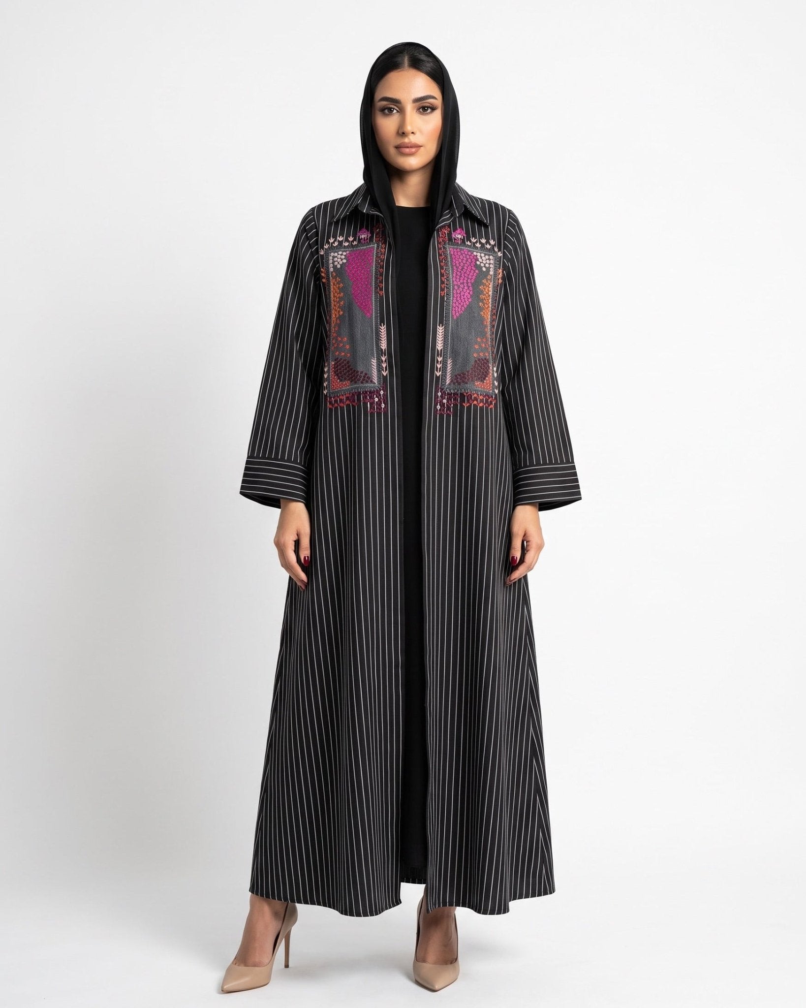 The Striped – Black Abaya - LUMAN ABAYAS - MIRA Y MANO