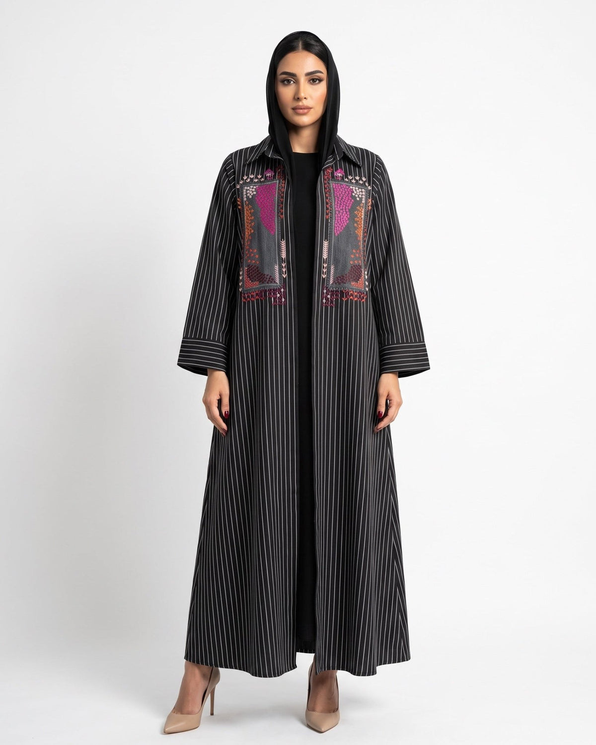 The Striped – Black Abaya - LUMAN ABAYAS - MIRA Y MANO