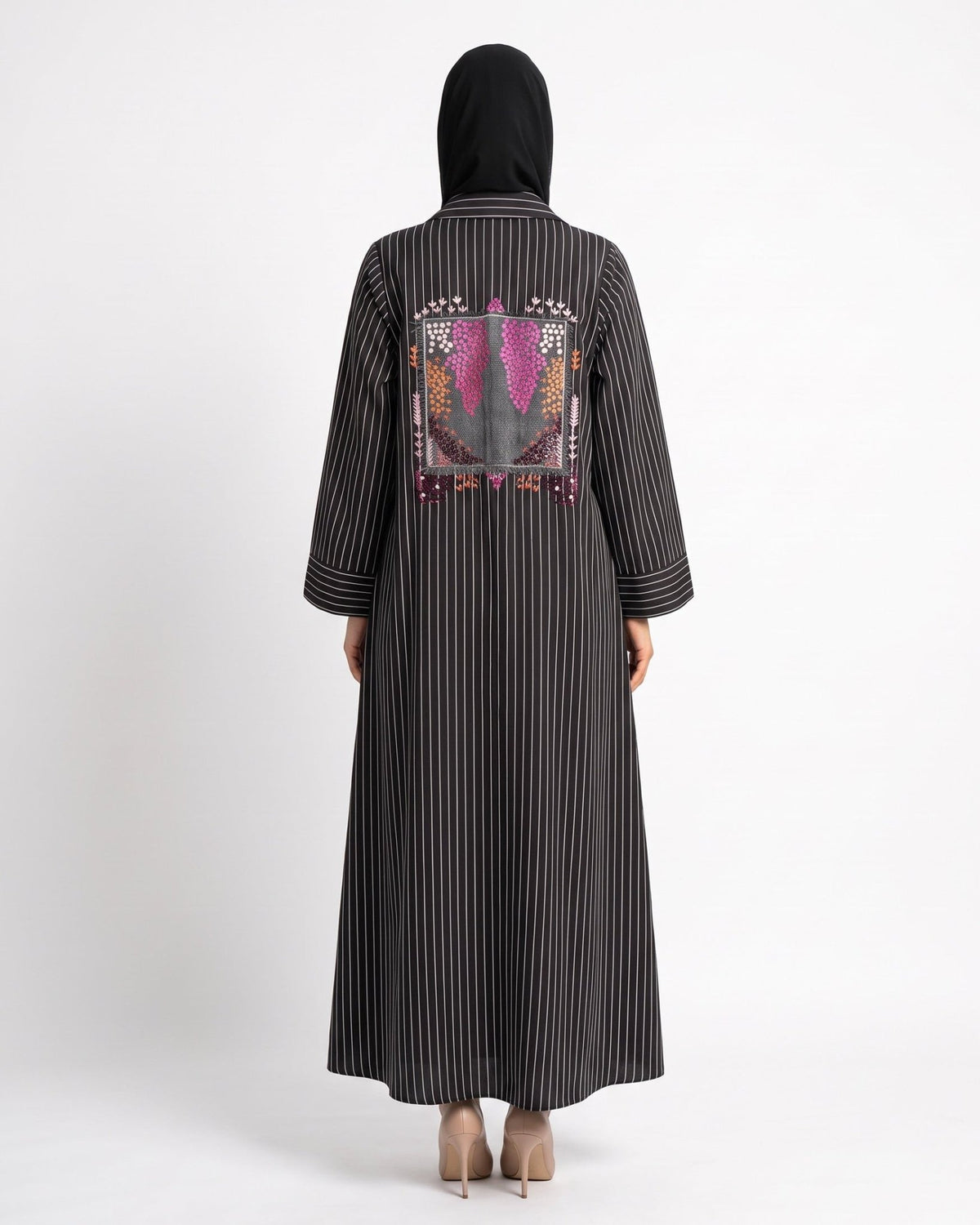 The Striped – Black Abaya - LUMAN ABAYAS - MIRA Y MANO