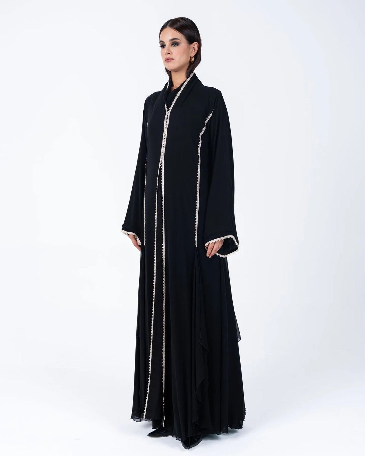 CC31 - Black Chiffon Abaya - LUNA COUTURE - MIRA Y MANO
