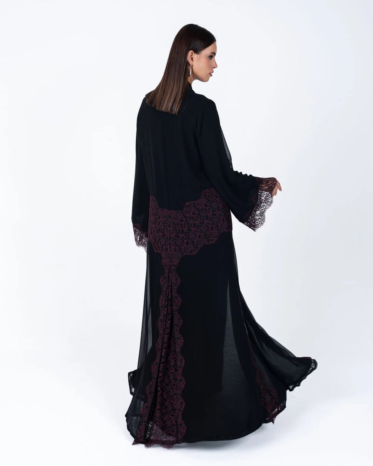 HC07 - Black Chiffon Abaya - LUNA COUTURE - MIRA Y MANO
