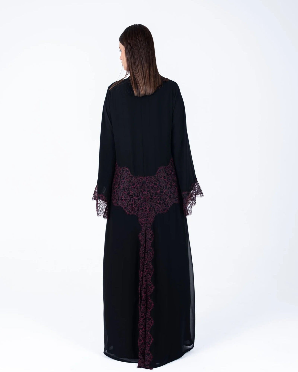 HC07 - Black Chiffon Abaya - LUNA COUTURE - MIRA Y MANO