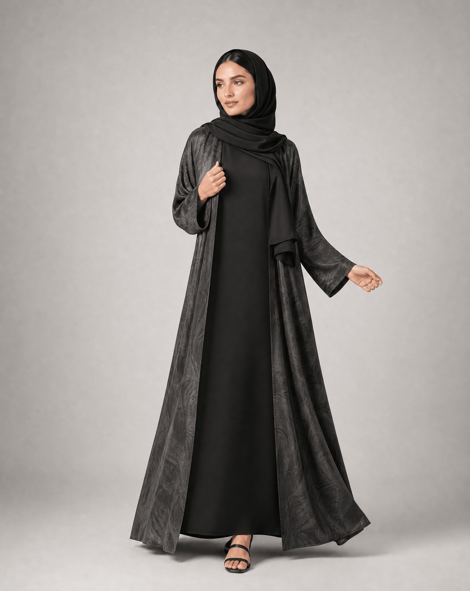 RAYA-BLK ABAYA - LUNA LINE - MIRA Y MANO
